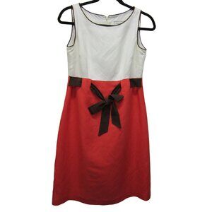 Willow Glen Color Block Belted Sleeveless Linen Dress‎ Lined Women's Petite 6